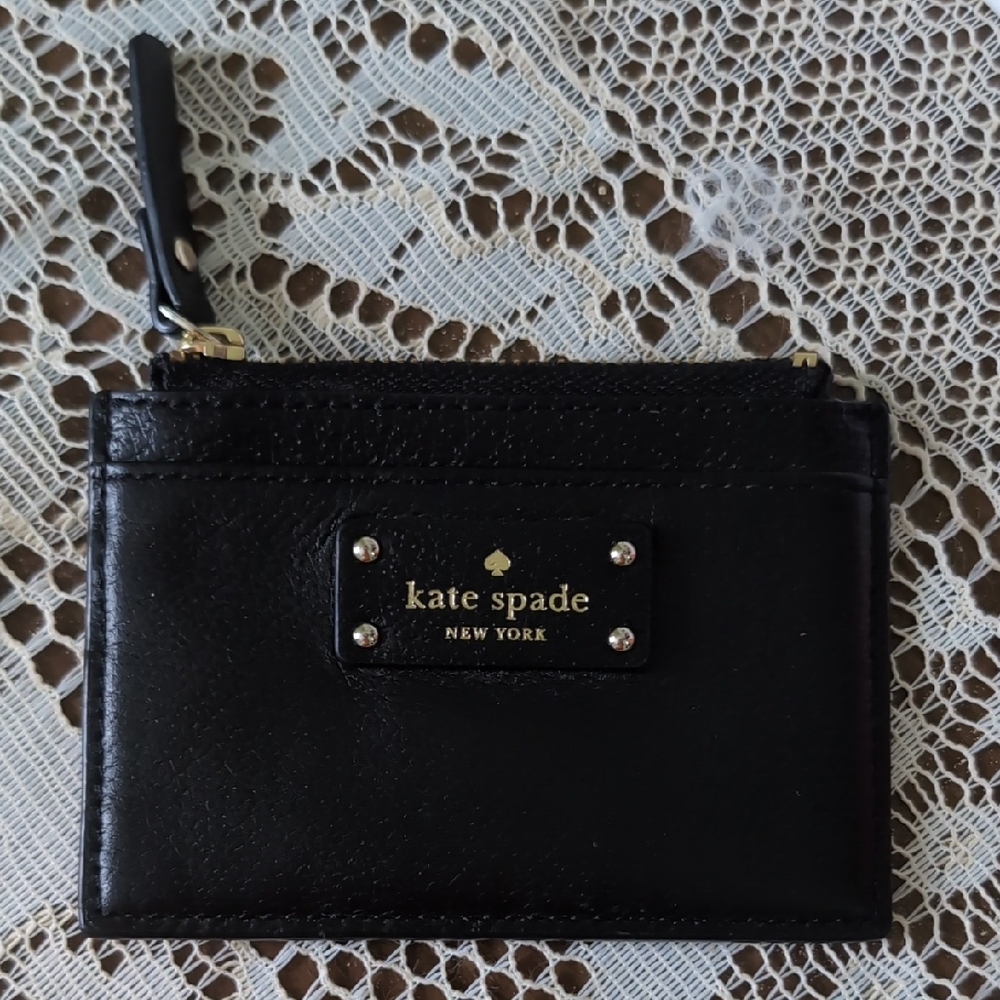 Kate Spade Black Leather Card Pouch